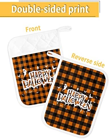 Halloween Ghost Pot Holder Set of 5 with Pockets for Kitchen Use