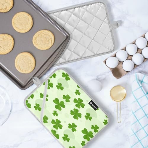 Kcldeci Green Tri Leaf 2-Pack POTHOLDER SET