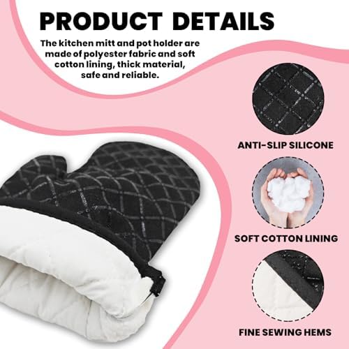 GOSJINN K - Funny Oven Mitts Pot Holders - Unique Kitchen Basket - 2x Set