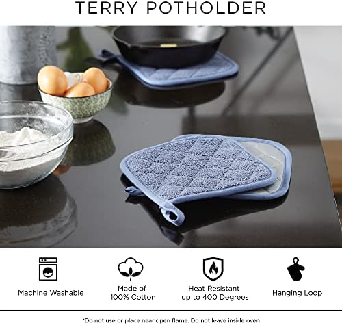 Versatile Safe 3-Piece Cotton Potholders Set Black