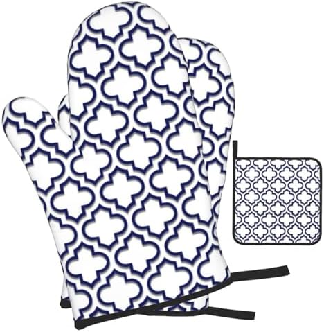 Jinoarob 3-Piece Oven Mitt and Pot Holder Set Heat Resistant Kitchenware