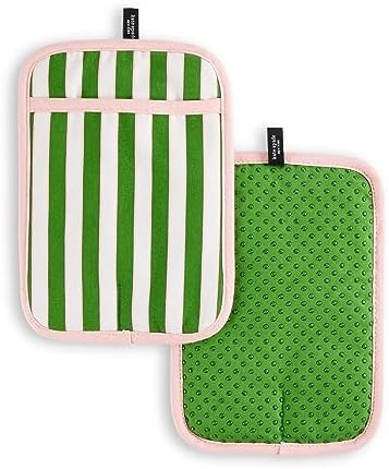 KATE SPADE NEW YORK Botanical Stripe Cotton Pot Holder Set