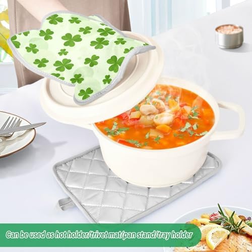 Kcldeci Green Tri Leaf 2-Pack POTHOLDER SET