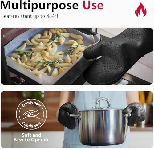 Extra Long Silicone Oven Mitts