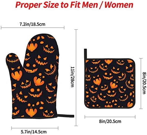 Pumpkin Oven Mitts Heat-Resistant Set of 4