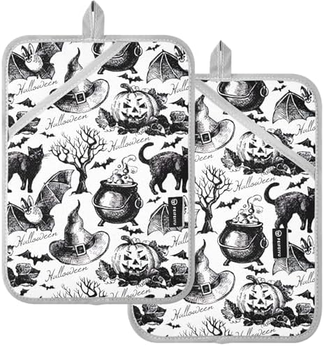 Custom Halloween Cat Pumpkin Hot Pan Holders