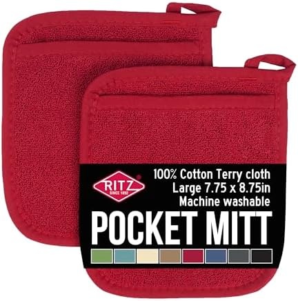 100 Cotton Terry Pocket Mitt heat resistant
