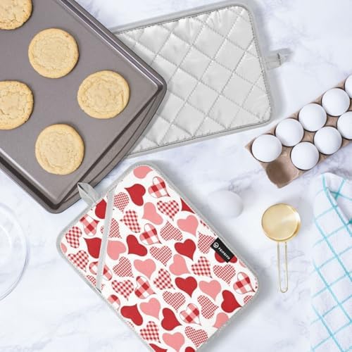 Kcldeci Check Hearts 2-Pack Pot Holder Set