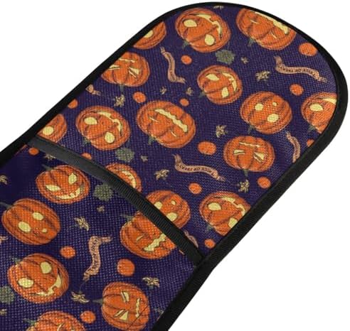 Halloween Orange Pumpkin Oven Mitts Non-Slip Hot Pads