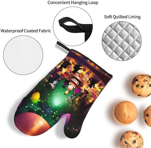 Halloween Party Oven Mitts Heat-Resistant Waterproof Durable