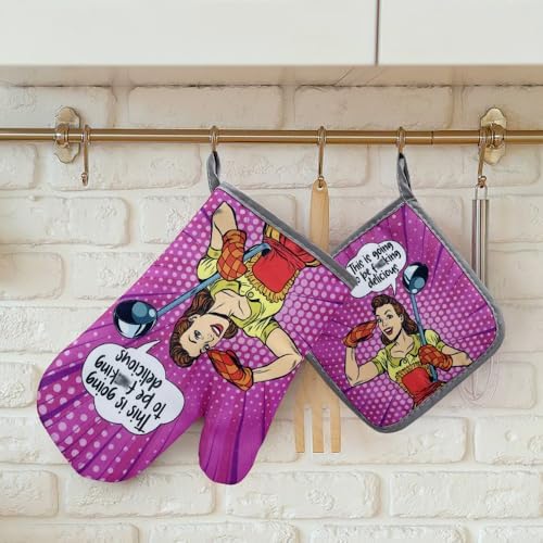 Two Funny Oven Mitts and Pot Holders Fxxxing Delicious ganizing for Mom