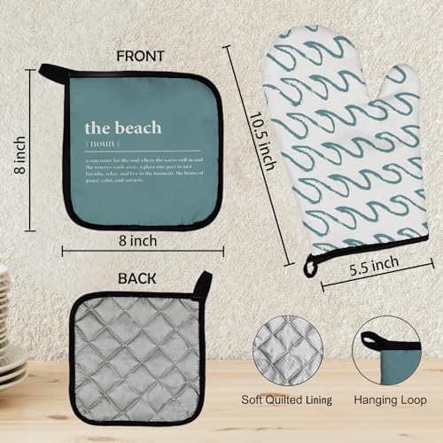 Mingnei Beach Oven Mitt Set Heat Resistant for Summer Use