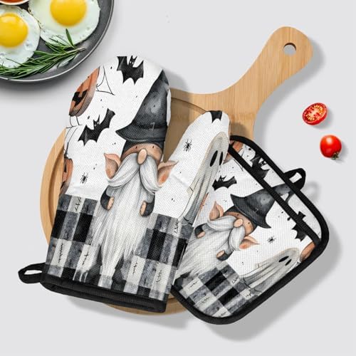 TropicalLife Gnomes Oven Mitts and Pot Holders 4 pcs Set