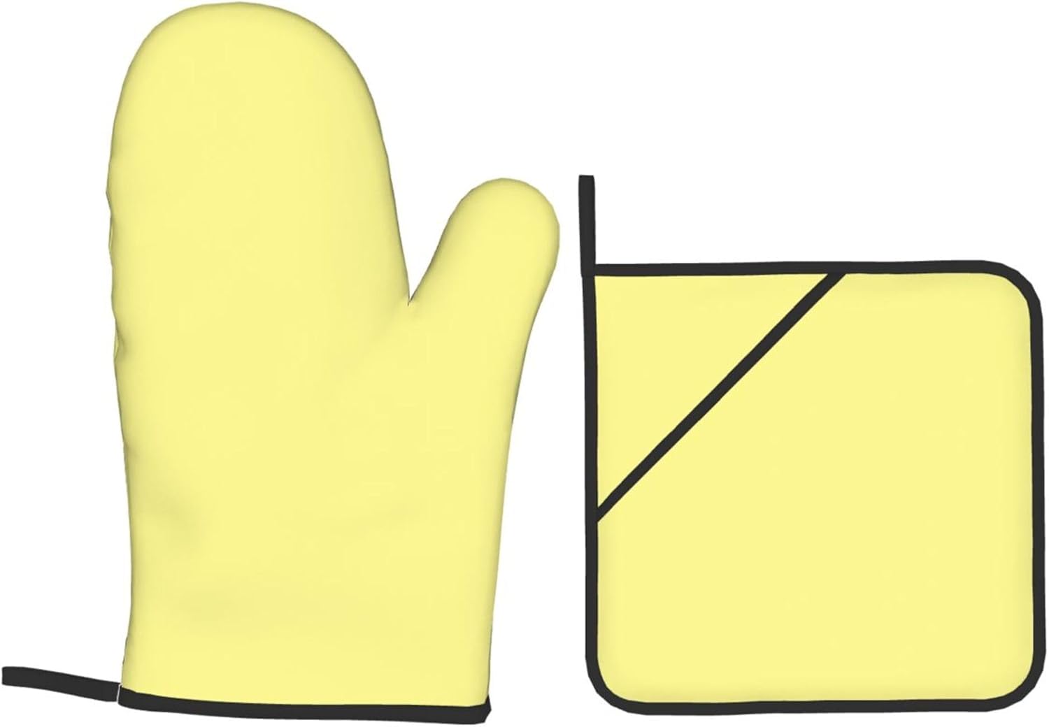 Curdesi Heat-Resistant Oven Mitts Set 4PCS Pale Yellow
