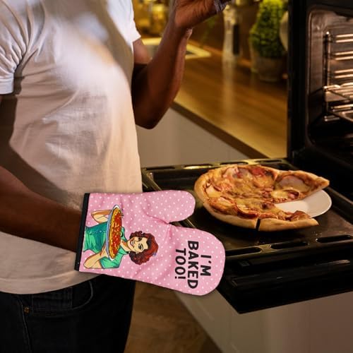 2 Pcs Funny Oven Mitts Im Baked Too Heat Resistant