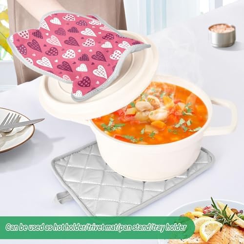 KCLDECI Oven Mitts Heat-Resistant Set of 2 for Kitchen Use