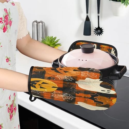 Halloween Fall PPA001 - 4-Piece Oven Mitts Potholders Set