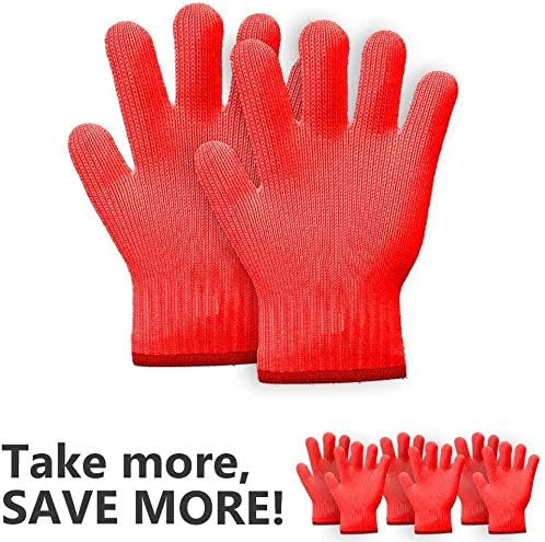 Double Set Heat-Resistant Oven Mitts for Safe Cooking