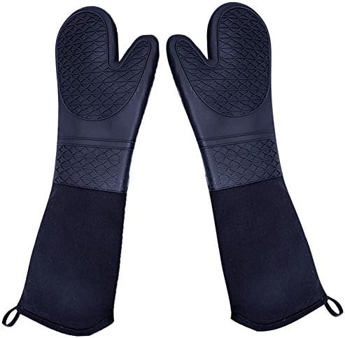 Heat-Resistant Silicone Oven Mitts with Extra Long Protection