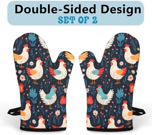 Miracu Oven Mitts Cozy Hen Kitchen Accessories for Cooking Entertaining