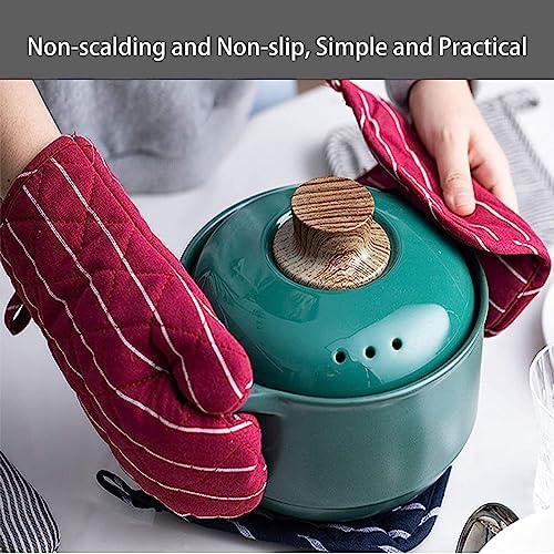 4-Piece Heat-Resistant Oven Mitts Pot Holder Set Durable Easy to Clean