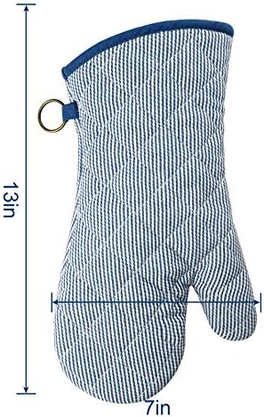 RED LMLDETAHeat-Resistant Oven Mitts Durable 100 Cotton Non-Slip Washable Protector