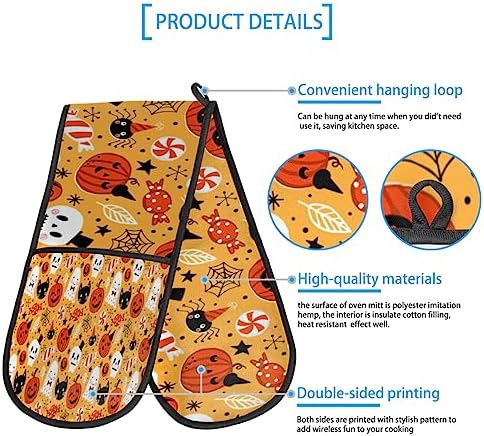 Heat-Resistant Oven Mitts - 75x354 inches