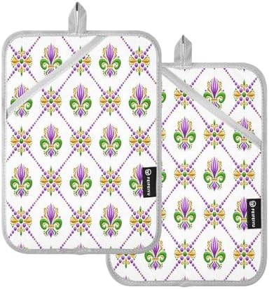 Kcldeci Fleur De Lis Heat-Resistant Pot Holder Set - 2-Pack
