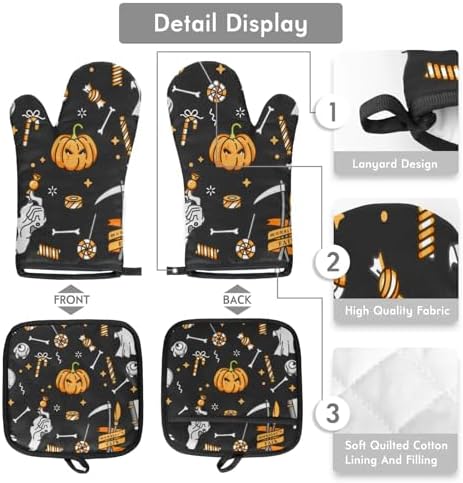 Halloween Quentins Classroom-Oven mitt and pot holder set of 2