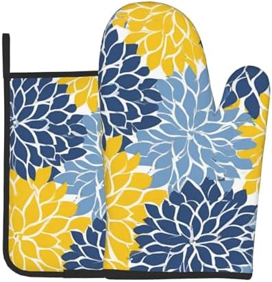 Dahlia Pinnata Oven Mitt Pot Holder Set