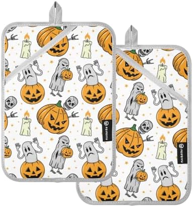 Halloween Spooky pumpkin pot holder set for cooking