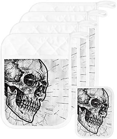 HilariousM Halloween Skull Pot Holders