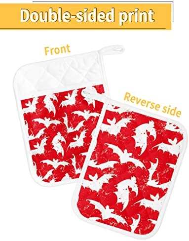 Blood Red Halloween Bat Pot Holders