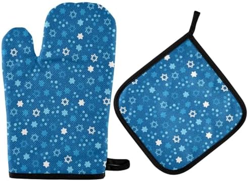 Amooorous Hanukkah Stars David Oven Mitts 2PCS