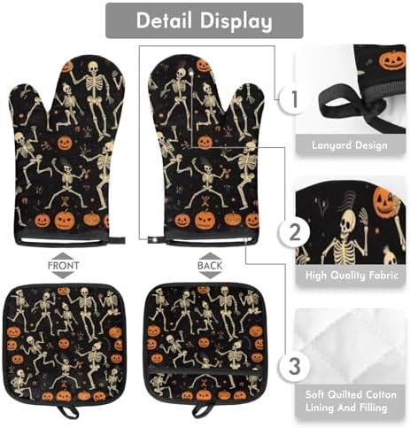 Trick or Treat Halloween Oven Mitts Potholders Set of 2