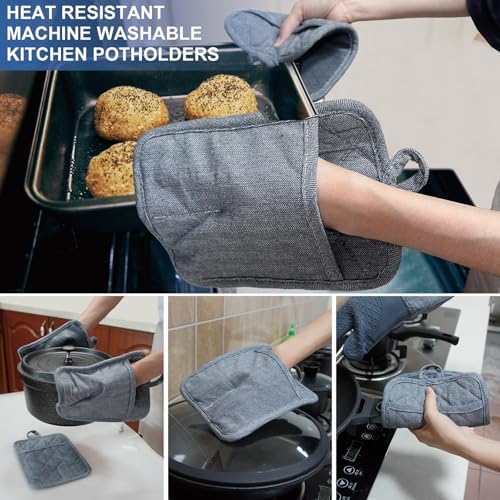 Safe Kitchen silicone pot holders 3-packs heat resistant BBQ and oven mitts
