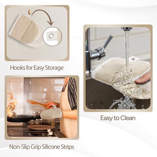 Casa Platino Mini Oven Mitts Silicone Pot Holders Set - Heat-Resistant KitchenEssentials