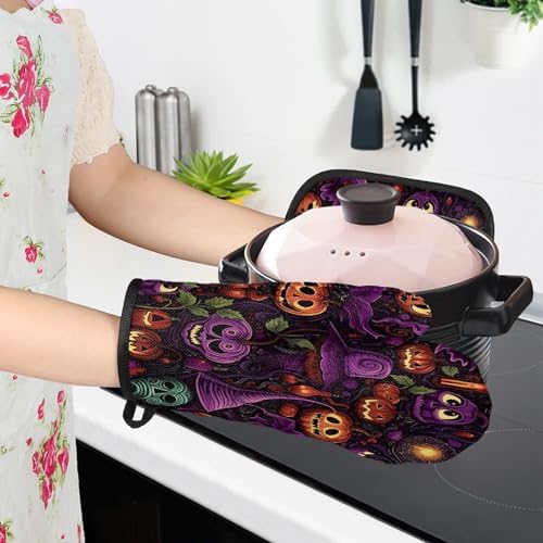 Versatile Heat-Resistant Potholders Oven Mitts 4pc Set