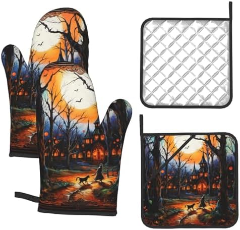 Heat-Resistant Oven Mitts Set for Baking Cooking