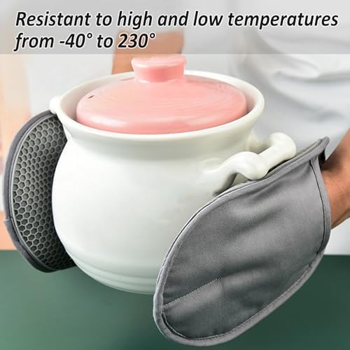Huakaile Silicone Potholders Set of 2 Anti-Slip 98 x 75 Inch Black