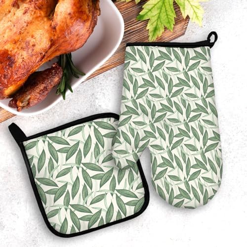 Safe Heat-Resistant Summer Plant Oven Mitts Potholders Set