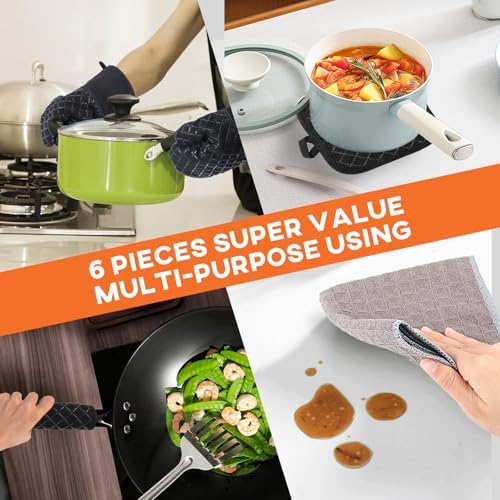 Oven Mitts Pot Holders Heat-Resistant Kitchen Tools by Philorn