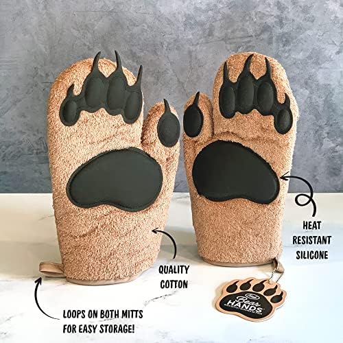 Genuine Fred Bear Hands Oven Mitts - Fun Functional