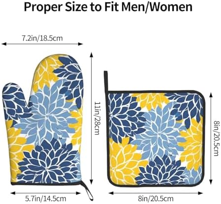 Dahlia Pinnata Oven Mitt Pot Holder Set