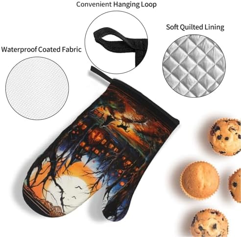 Heat-Resistant Oven Mitts Set for Baking Cooking