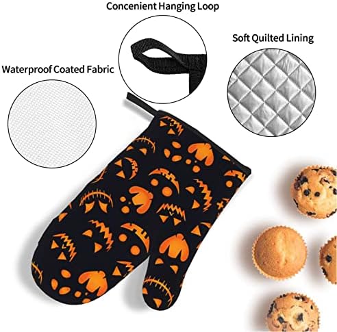 Pumpkin Oven Mitts Heat-Resistant Set of 4