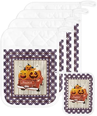 Halloween Ghost Pumpkins 5-Piece Pot Holder Set