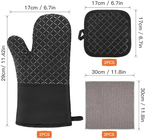 Oven Mitts Pot Holders Heat-Resistant Kitchen Tools by Philorn