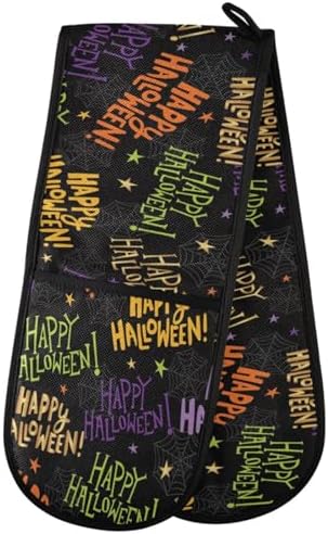 ZZXXB Happy Halloween Heat-Resistant Oven Mitts for Kitchen Use