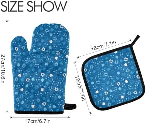 Amooorous Hanukkah Stars David Oven Mitts 2PCS